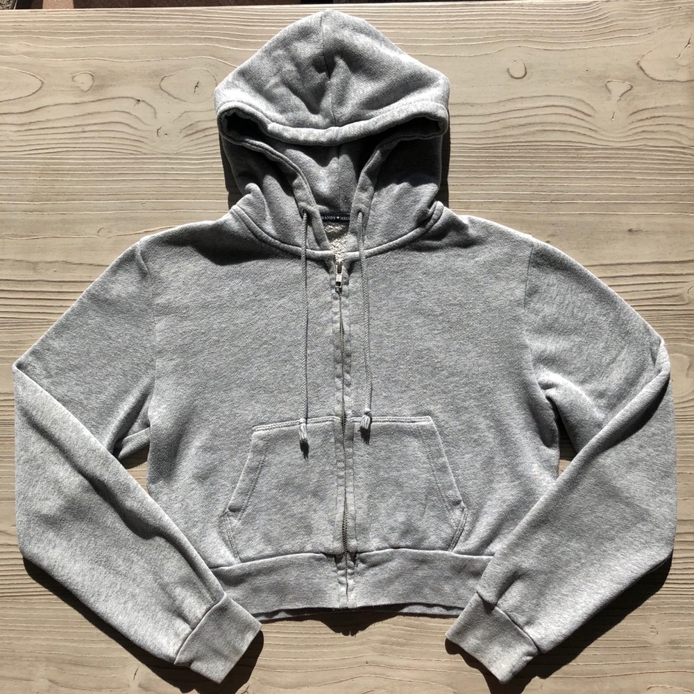 Brandy Melville Gray Crystal Hoodie
